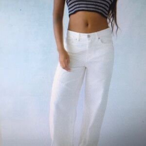 PACSUN/WHITE-“DAKOTA”PANELED MID-RISE BAGGY JEANS/NEW